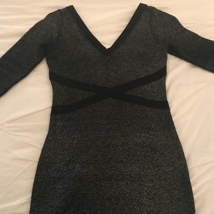 Bebe bodycon black and silver